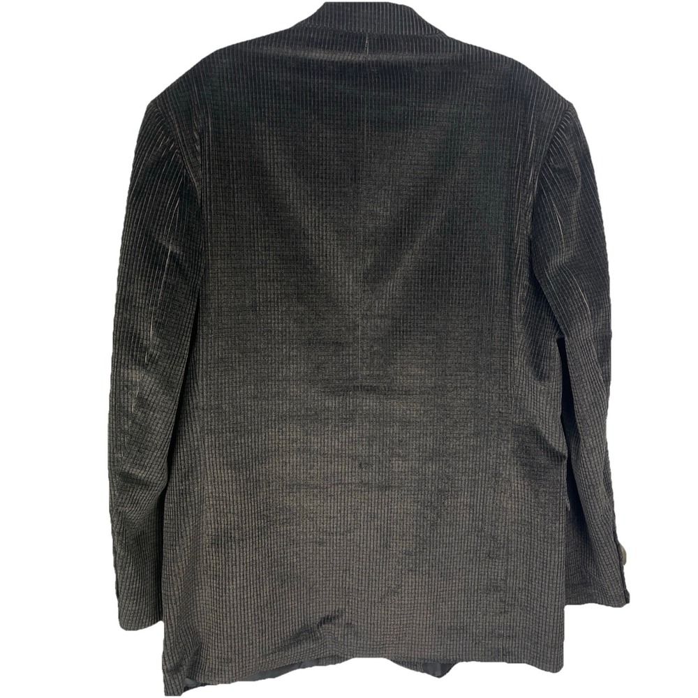 Norm Thompson Men's Sports Coat Dark Brown Check Texture Corduroy Blazer 44L - Picture 3 of 10